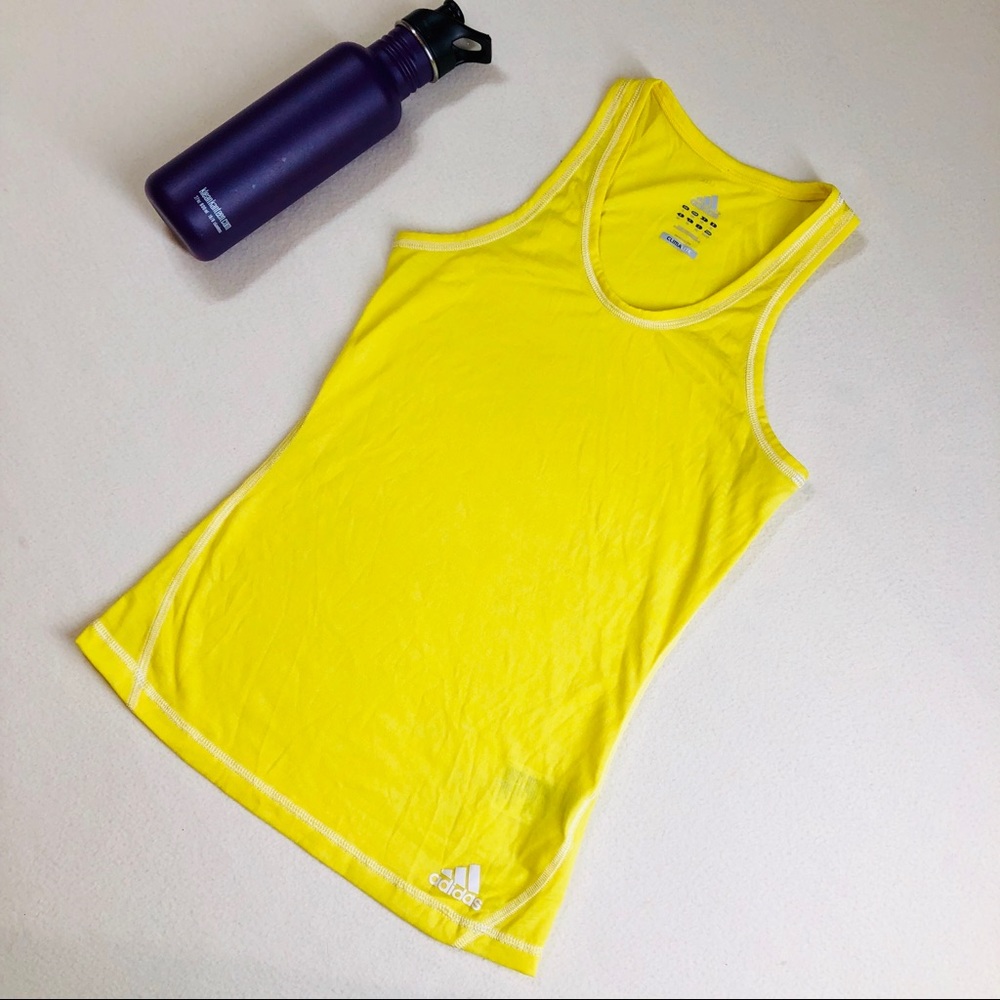 Adidas Climalite Workout Tank In Yellow Sz XS